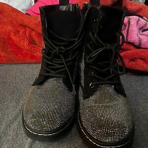 Black and Silver Studded Boots